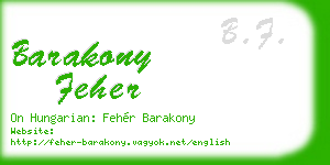 barakony feher business card
